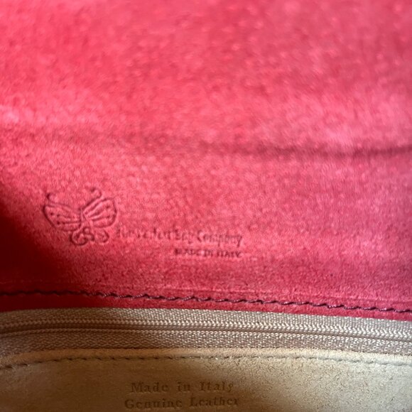 Italian Leather Red Clutch - Picture 3 of 3